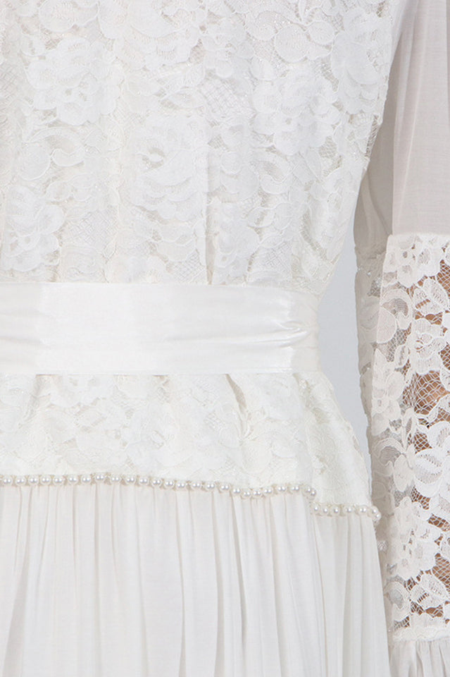 Quenna Lace Panel Midi Dress