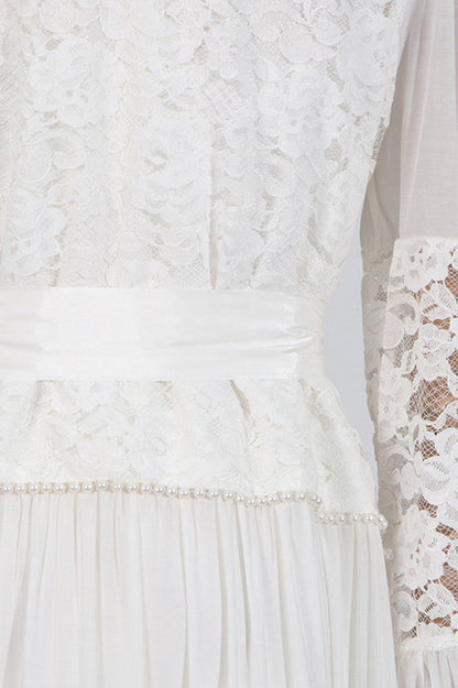 Quenna Lace Panel Midi Dress