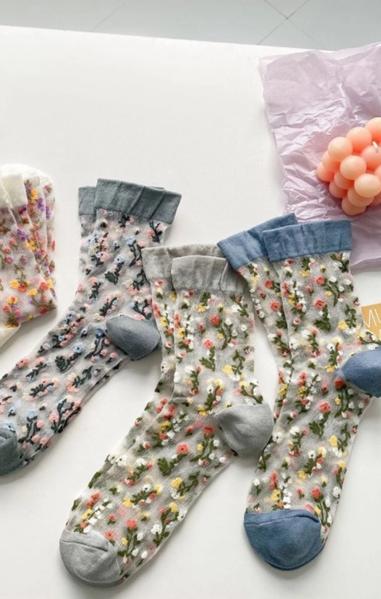 5-Pair Pack, Rufia Floral Patterned Socks