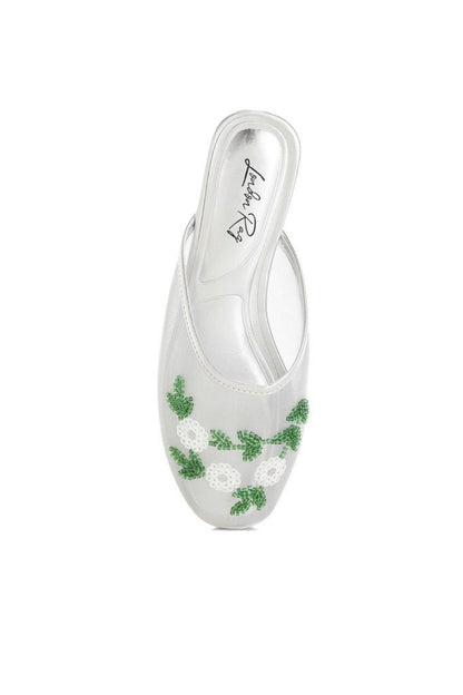 Nahra Mesh Sequin Beaded Mules