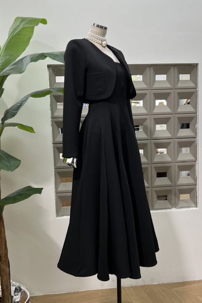 Cora Cropped Jacket + Midi Dress Set