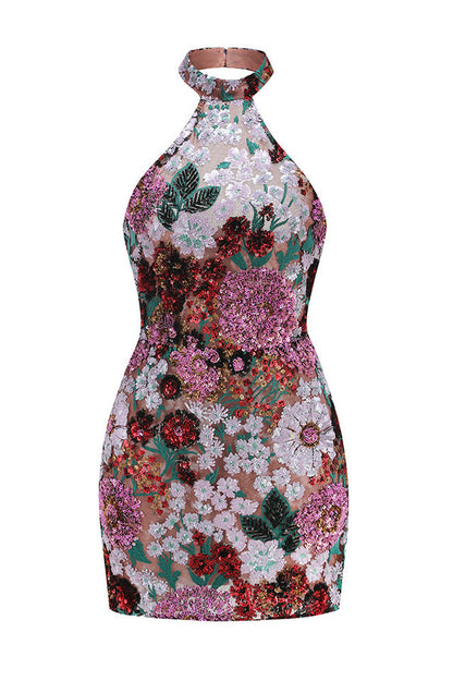 Polasa Sequins Flower Mini Dress