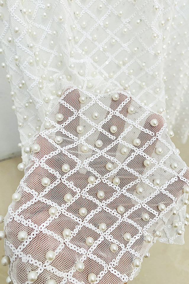 Ossie Pearl Embellished Cutout Blazer Set