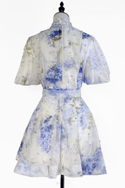 Caroline Floral Print Mini Dress