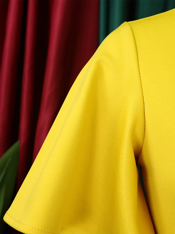 Irregular Clipping Plus Size Belted Solid Color Round-Neck Midi Dresses