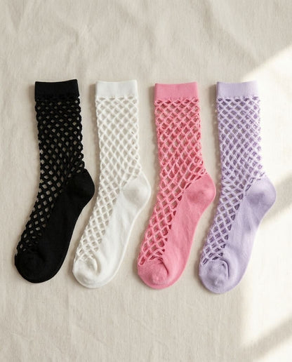 Bundled Pack, Midnight Lattice Fishnet Socks