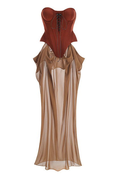 Ardelis Strapless Corset Lace Up Dress