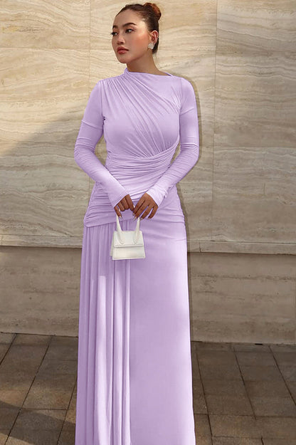 Casey Asymmetric Ruched Bodice Maxi Dress