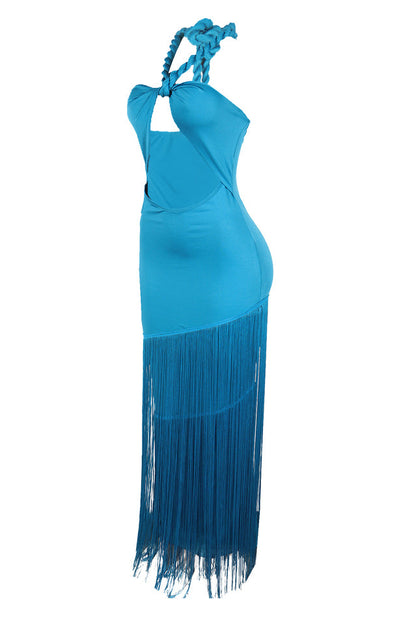 Coastal Rhythm Fringes Maxi Dress