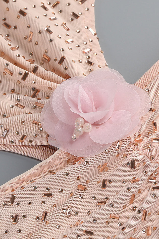 Crystal Embellished Cut Out Gown