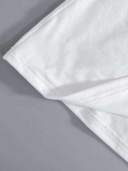 T-shirt ample, moulant, dos nu, à lacets, transparent, couleur unie, fendu, épaules dénudées 