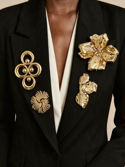 Solid Color Flower Shape Brooch Accessories