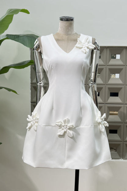 Bertina Floral Applique Mini Dress