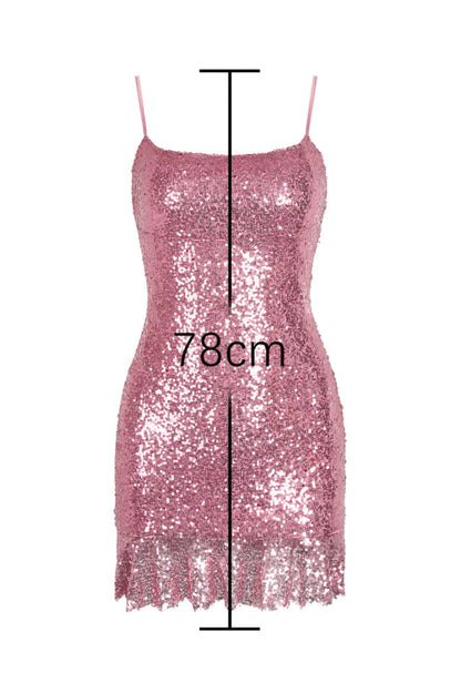 Hailey Spaghetti Straps Sequin Mini Dress