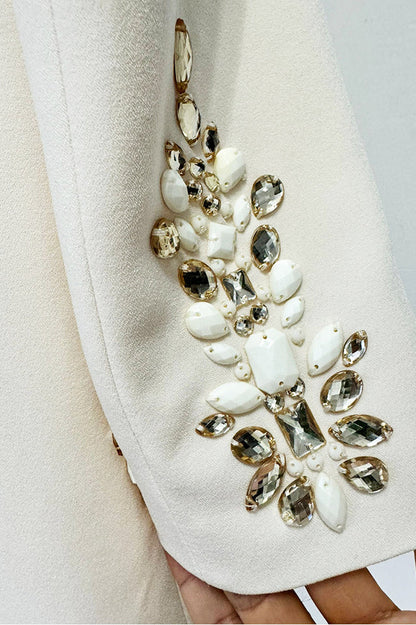 Long Sleeve Crystal A Line Dress
