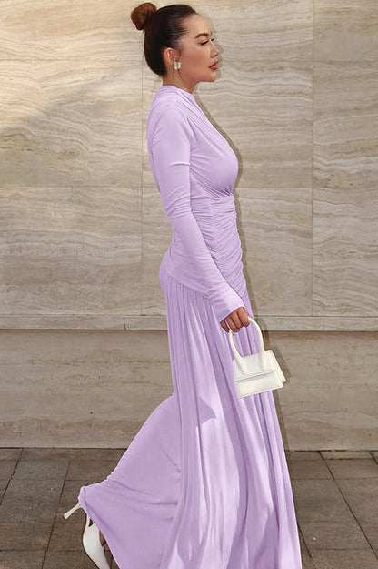 Casey Asymmetric Ruched Bodice Maxi Dress