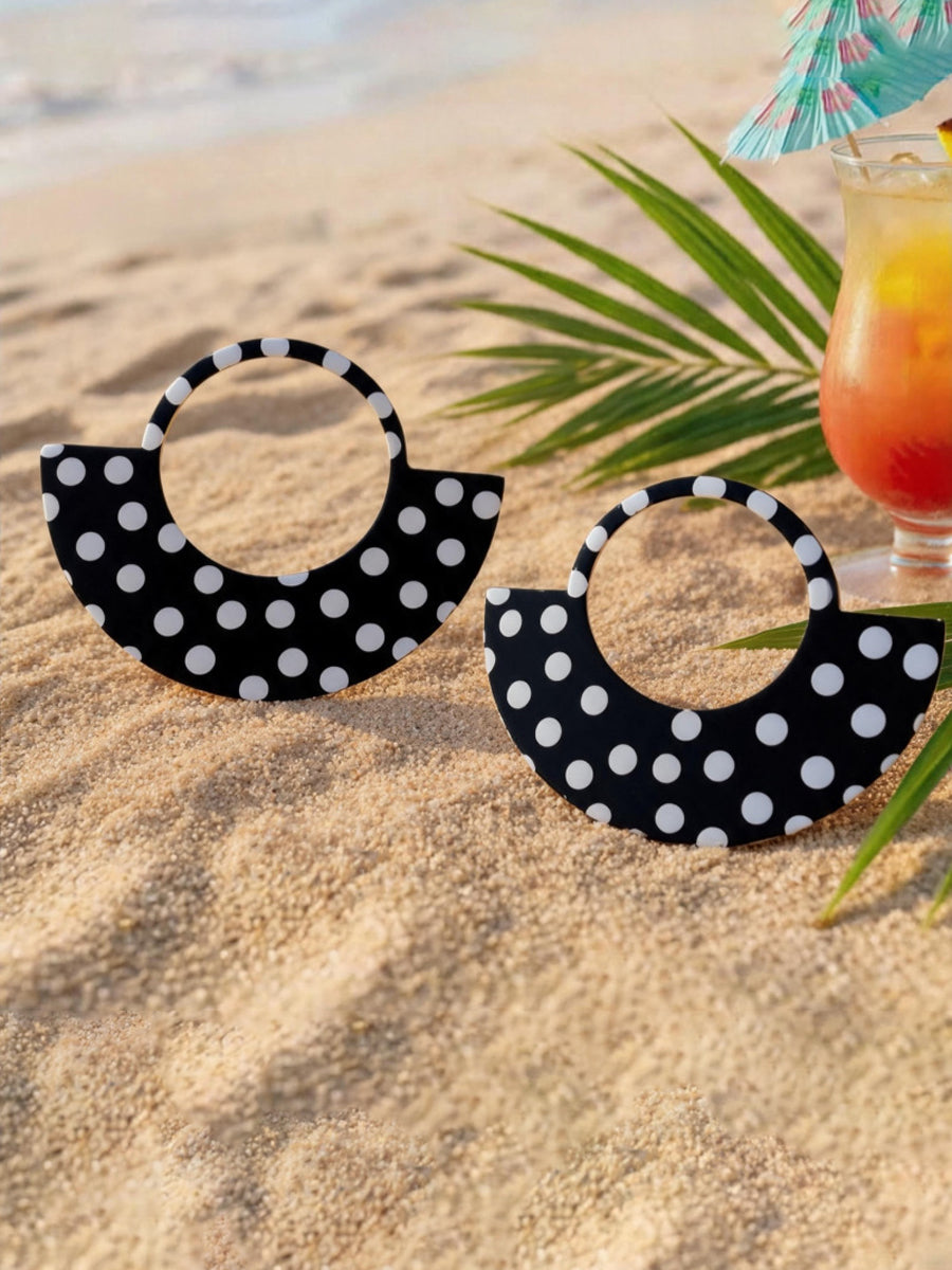 Polka-Dot Geometric Earrings Accessories