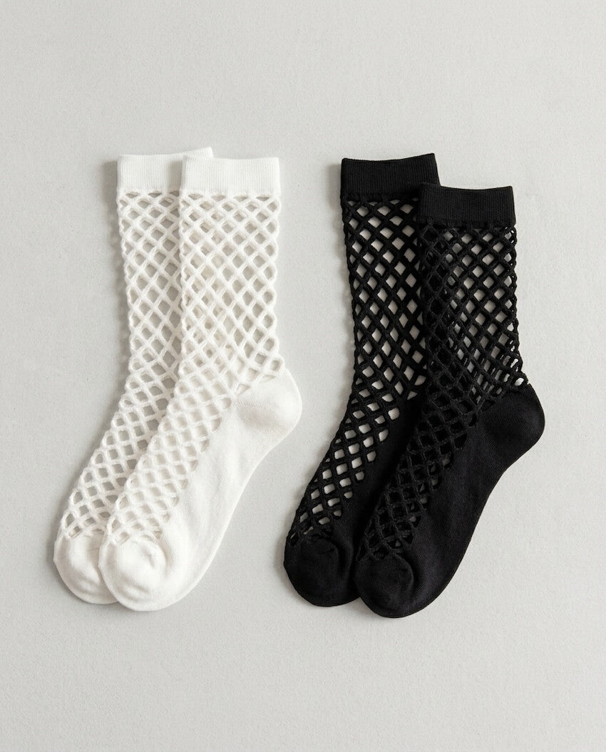 Bundled Pack, Midnight Lattice Fishnet Socks