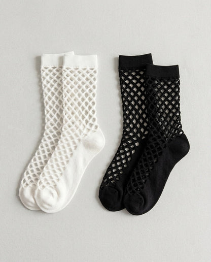 Bundled Pack, Midnight Lattice Fishnet Socks