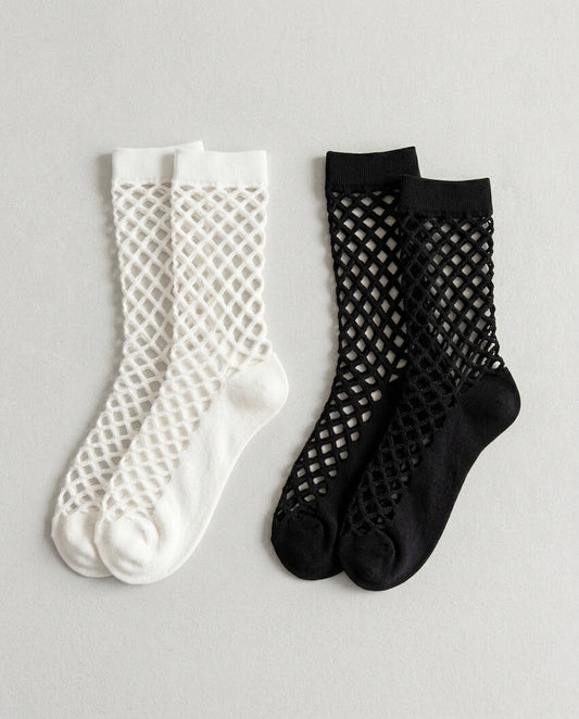 Bundled Pack, Midnight Lattice Fishnet Socks