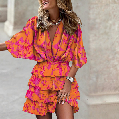 Dawn | Women's Tummy Control Colorful Draped Dress