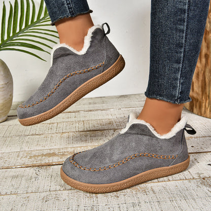 Sab™ | Warm Fur Lined Slip-On Ankle Boots with Anti-slip Thick Sole