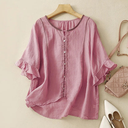 Gia™ | Pattern Ruffle Sleeve Blouse