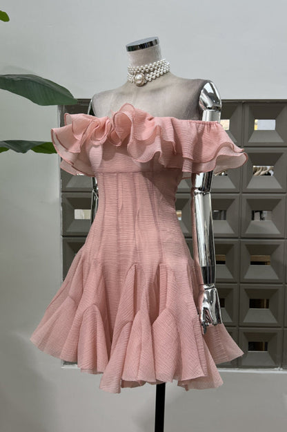Vita Off Shoulder Ruffle Mini Dress