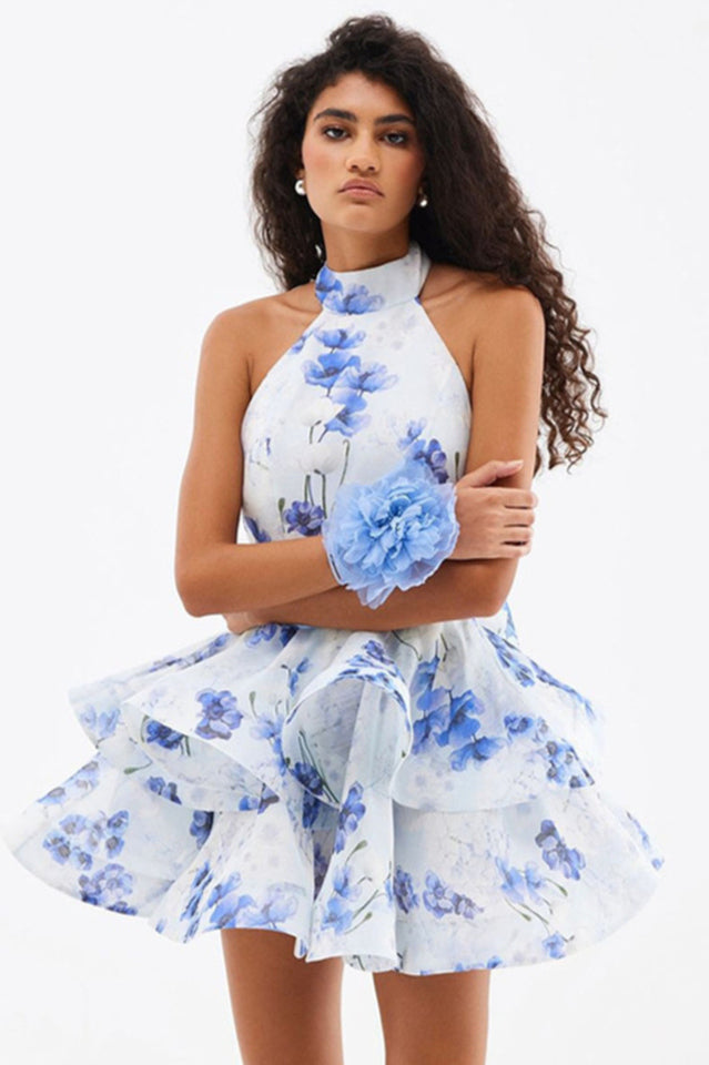 Marissa Oversized Bow Tiered Mini Dress