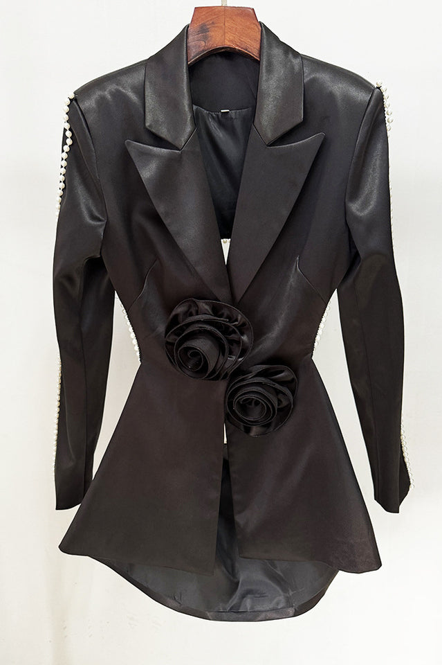 Ossie Pearl Embellished Cutout Blazer Set