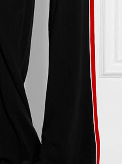 High Waisted Loose Contrast Color Printed Pants Trousers