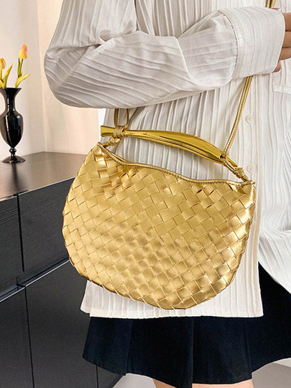 Geometric Shiny Woven Crossbody Bags Handbags