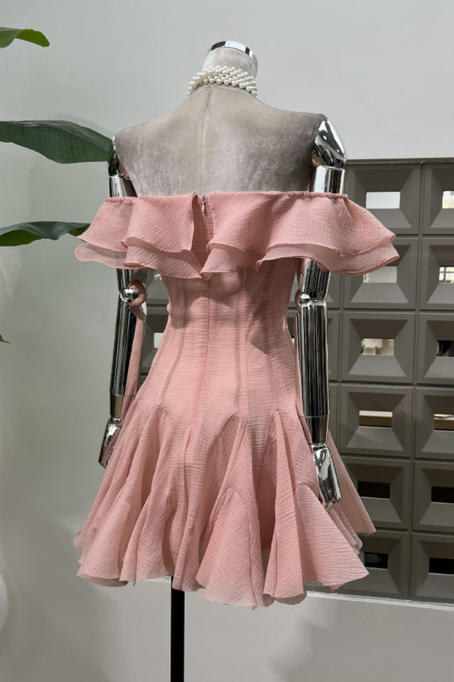 Vita Off Shoulder Ruffle Mini Dress