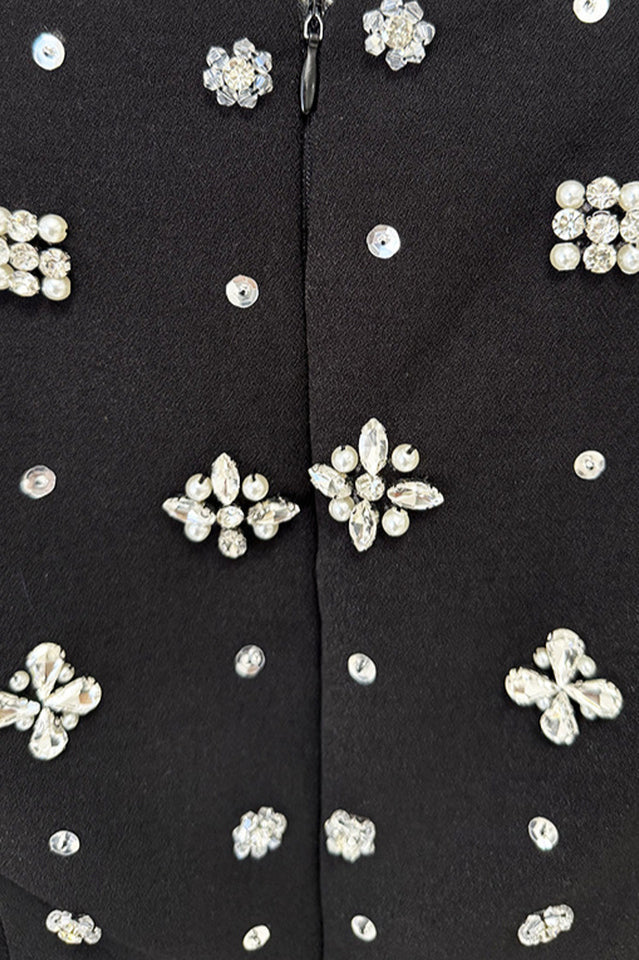 Crystal Cape Sleeve Maxi Dress