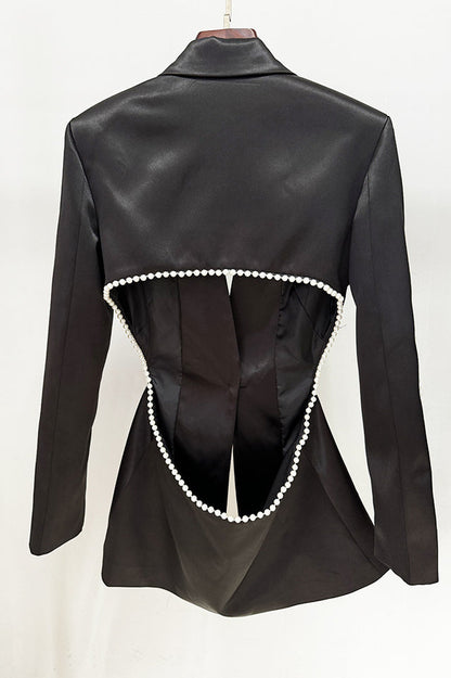 Ossie Pearl Embellished Cutout Blazer Set