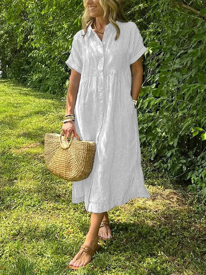 Corinne™ | Striped Button-Up Shirt