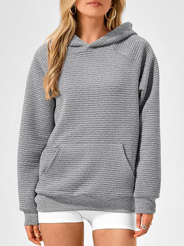 Kapuzenpullover mit langen Ärmeln, Taschen, einfarbig, geteilte Gelenke, Hoodies 