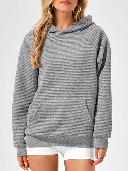 Kapuzenpullover mit langen Ärmeln, Taschen, einfarbig, geteilte Gelenke, Hoodies 