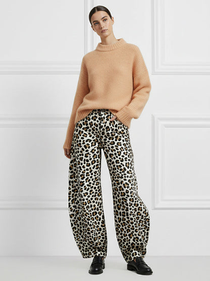 Bloomers Loose Leopard Pockets Pants