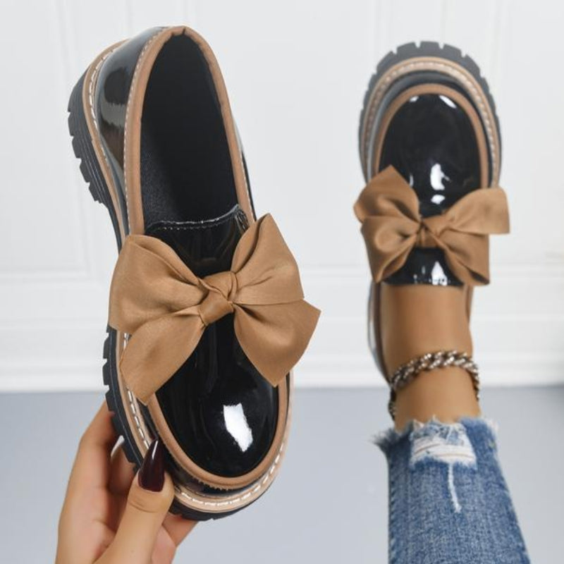 Demi | Women's Bow Loafers Platform Slip On Shoes