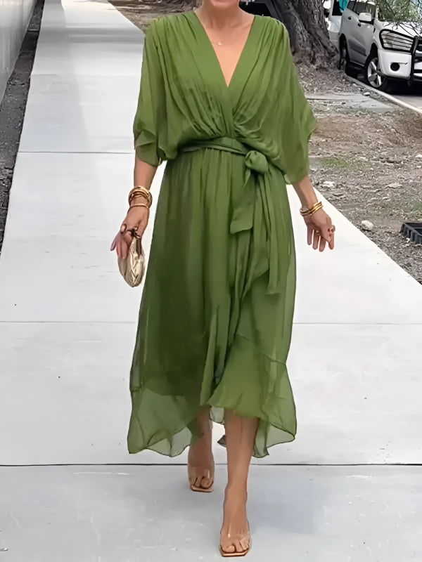Lori™ | Timeless Wrap Midi Dress