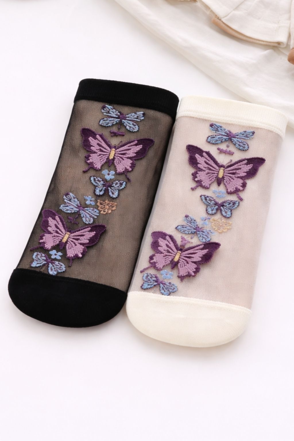 Butterfly Sheer Socks 2-Pack