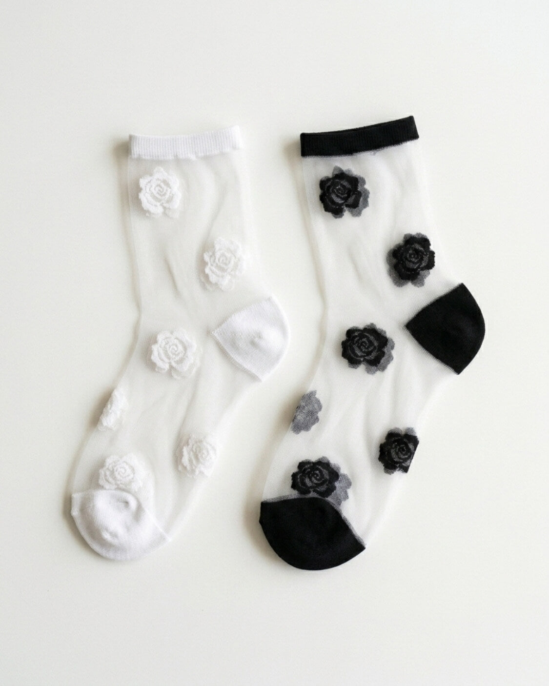 2-Pack Rosette Mesh Crew Sock