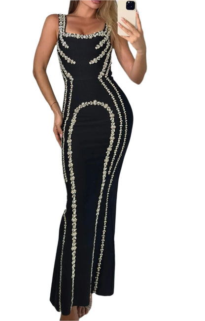 MARIANA Crystal Maxi Bandage Dress