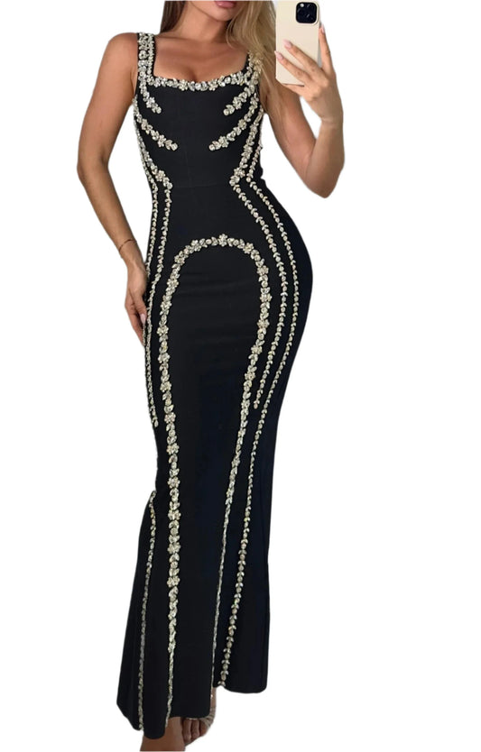 MARIANA Crystal Maxi Bandage Dress