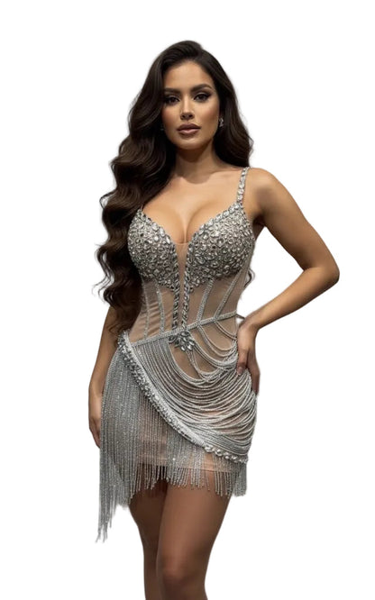 HEIDI Handmade Stones Bodycon Dress