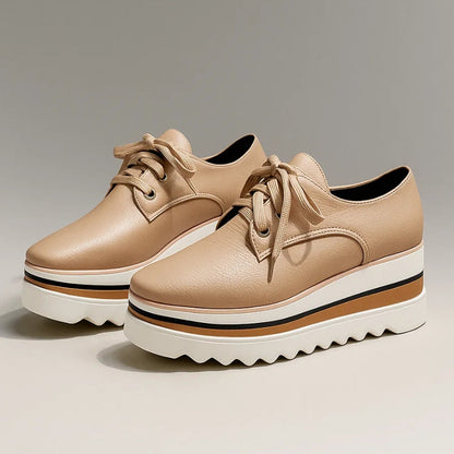 Petra | Women's Platform Oxford Shoes Lace Up Wedge Sneakers