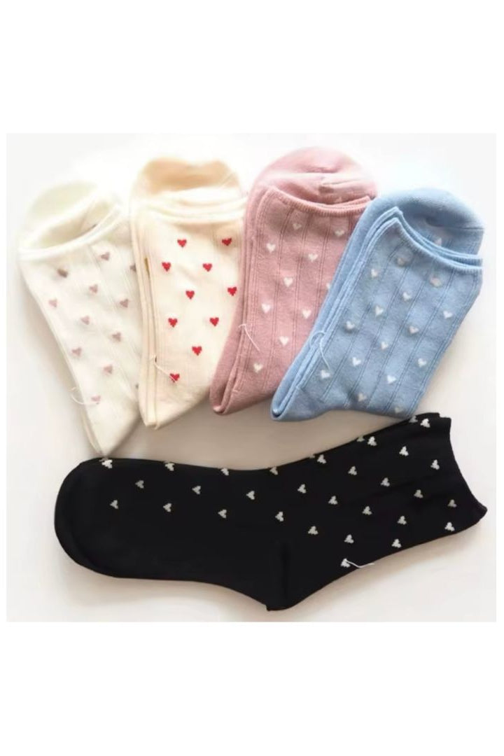 Soft Allover Heart Crew Socks