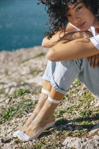 Fleurs Des Champs • Floral Sheer Socks