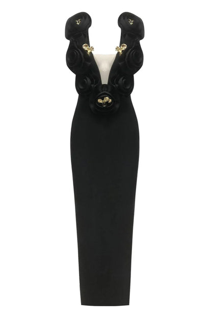 ALEXANDRA Flowers Sexy Midi Bandage Dress